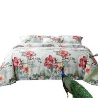 富安娜（FUANNA） 诺微花妍床上用品 四件套（被套203cm*229cm+床单230cm*240cm+枕套74cm*48cm*2）（单位：套）绿色