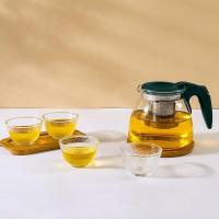 艾逸瑶选 CJ-21150 沁翠玻璃茶壶套装 茶壶950ml*1 茶杯70ml*4 (单位:套)  新老包装随机发货