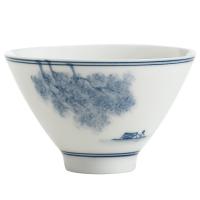 苏氏陶瓷（SUSHI CERAMICS）J0231手绘山水花草陶瓷斗笠杯6个/套（单位：套）