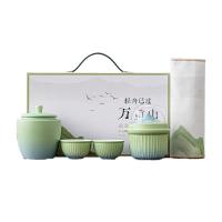 苏氏陶瓷（SUSHI CERAMICS） 轻舟已过万重山 旅行茶具套装 手抓壶120ml*1/主人杯70ml*1/品茗杯40ml*2/茶叶罐220ml*1/茶巾*1(单位：套)