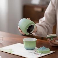 苏氏陶瓷（SUSHI CERAMICS） 轻舟已过万重山 旅行茶具套装 手抓壶120ml*1/主人杯70ml*1/品茗杯40ml*2/茶叶罐220ml*1/茶巾*1(单位：套)