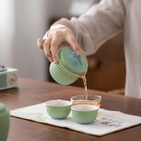 苏氏陶瓷（SUSHI CERAMICS） 轻舟已过万重山 旅行茶具套装 手抓壶120ml*1/主人杯70ml*1/品茗杯40ml*2/茶叶罐220ml*1/茶巾*1(单位：套)
