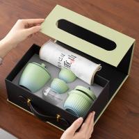 苏氏陶瓷（SUSHI CERAMICS） 轻舟已过万重山 旅行茶具套装 手抓壶120ml*1/主人杯70ml*1/品茗杯40ml*2/茶叶罐220ml*1/茶巾*1(单位：套)