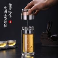 百斯克 BSK-BB222640 尊享泡茶师双层玻璃杯 260ml(单位：个) 颜色随机