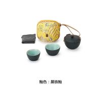 万仟堂 12010602405800 称心如意·宋韵·易泡壶 茶具套装 壶140ml 大杯100ml 小杯70ml（单位：套）黑铁釉