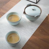 万仟堂 12010602401500 称心如意·宋韵·易泡壶 茶具套装 壶140ml 大杯100ml 小杯70ml（单位：套）粉青釉