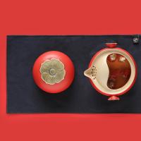 万仟堂 12010602615700 事事如意·快客杯2 茶具套装 壶120ml 杯105ml（单位：套）朱漆釉