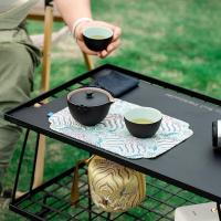 万仟堂 称心如意黑铁釉旅行茶具套装（1壶1大杯1小杯） 128*124*115mm(单位：套）黑色