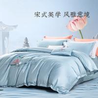 富安娜（fuanna） 如梦令 床品套件 被套230*229cm*1+枕套*74*48cm*2+床单260*240cm*1 230*229cm 水蓝色（单位：套）