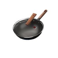 三禾（SANHO） TC32T7 0涂层不粘铁锅 圆底 32cm（单位：台）黑色