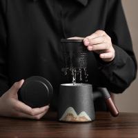 苏氏陶瓷（SUSHI CERAMICS）千里江山 聚财陶瓷内胆过滤茶隔水杯 360ml 中国风礼盒装（单位：盒）