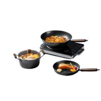 皖亭锅具WT-GJ-003炒锅32cm*1汤锅22cm*1煎锅26cm*1(单位: 套) 黑色