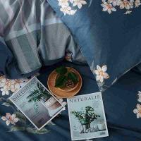 梦洁家纺 1010189018 梦沐色纯棉印花四件套  被套200*230cm 床单230*250cm 枕套48*74cm*2 (单位: 套)