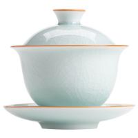 苏氏陶瓷（SUSHI CERAMICS） 汝窑卵青 初心盖碗 140ml（单位：个）青色