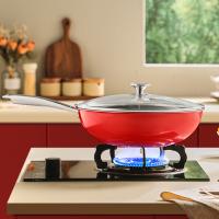 炊大皇（COOKER KING） 钛盾0氟 炒锅 锅具 30CM 红色（单位：个）