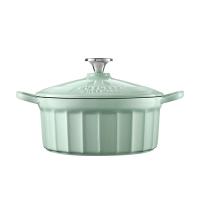 北鼎 珐琅铸铁 平底焖炖锅 锅具 22cm 绿色（单位：个）