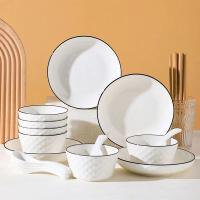 百斯克 BSK-TT230304爱家钻石22件餐具套装（4.5英寸碗*6、4英寸碟*2、三弯勺*6、7寸盘*2、 8寸盘*2、6英寸碗*2、8英寸碗*1、汤勺*1）（单位：套）