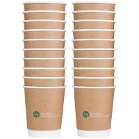 得力（deli） 19204 双层纸杯 280ml240g五星纸+18gPE膜 20只/包（单位：包）棕色