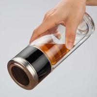 百斯克 BSK-BB210140 臻享温显茶水分离双层玻璃杯 300ml (单位:个)