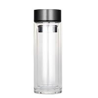 百斯克 BSK-BB832540 典雅茶水分离双层玻璃杯 300ml (单位:个)