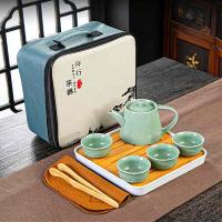 百斯克 BSK-TC232824 轻奢汝窑风时尚旅行茶具套装 茶壶*1+茶杯*4+茶盘*1+茶夹*1+茶巾*1 (单位: 套)