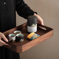 苏氏陶瓷（SUSHI CERAMICS） 千里江山 茶具 5件套 礼盒装（手爪壶300ml*1+品茗杯60ml*3+茶巾） （单位：套）