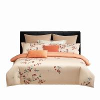 梦洁家纺 心想柿成50S 纯棉印花四件套 被套200x230cm 床单230x245cm  枕套48x74cm *2 (单位:套)