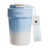 康巴赫（KOBACH）LPB33B01 便携式咖啡杯 330ml 食品级不锈钢 防漏硅胶圈（单位：个）海盐蓝