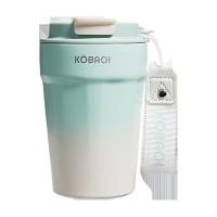 康巴赫（KOBACH）LPB33B01 便携式咖啡杯 330ml 食品级不锈钢 防漏硅胶圈（单位：个）苹果绿