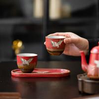 苏氏陶瓷（SUSHI CERAMICS）瑞鹤-对杯干泡装 3件套 瑞鹤圆禧杯*2瑞鹤干泡盘*1（单位：套）
