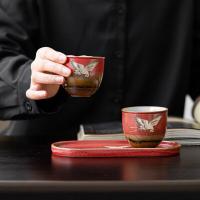 苏氏陶瓷（SUSHI CERAMICS）瑞鹤-对杯干泡装 3件套 瑞鹤圆禧杯*2瑞鹤干泡盘*1（单位：套）