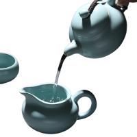 苏氏陶瓷（SUSHI CERAMICS）汝窑茶具 10件套 茶杯*6茶漏*1茶海*1盖碗*1茶壶*1（单位：套）