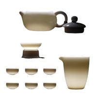 苏氏陶瓷（SUSHI CERAMICS）羊脂玉白瓷 功夫茶具套装 9件套礼盒装（茶杯70ml*6个+过滤组+茶壶210ml+公道杯220ml）（单位：盒）