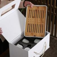 苏氏陶瓷（SUSHI CERAMICS）手绘描金青瓷 提梁功夫茶具套装 9件套（提梁壶180ml+茶海180ml+茶杯55ml*6个+干泡盘）（单位：套）