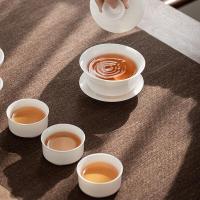 苏氏陶瓷（SUSHI CERAMICS）纯白瓷 羊脂玉茶具套装 11件礼盒装（盖碗150ml+茶杯60ml*8个+茶漏组+茶海200ml）（单位：盒）