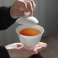 苏氏陶瓷（SUSHI CERAMICS）中国白瓷 羊脂玉茶具套装 12件套礼盒装（茶壶210ml+盖碗组200ml+茶杯70ml*8个+公道杯220ml+过滤组）（单位：盒）