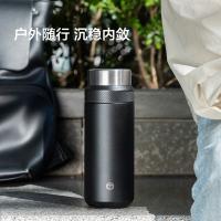 京东京造TQD50019 咔哒保温杯 茶水分离Tritan杯口三段式男士女316L不锈钢 400ml （单位：个）黑色