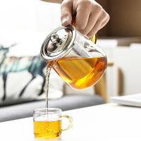苏氏陶瓷（SUSHI CERAMICS） BL-0015 高硼硅加厚玻璃泡茶壶不锈钢漏网耐高温可烧煮过滤茶壶 550ml (单位:个)