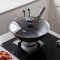 杜邦 PJT030 0涂层螺纹炒锅 口径30cm （单位：个）黑色