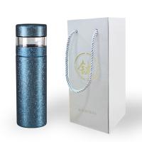 贝格帝 BGD-CFB04 纯钛茶水分离保温杯 400ml （单位：个） 颜色随机发货