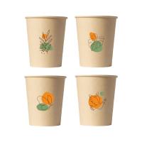 京东京造 一次性四色竹纸杯 竹纤维本色原纸水杯230ml*100只/组（单位：组）新老包装随机发货，花色随机发货