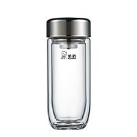 希诺XN-1927抗菌双层透明玻璃杯410ml（单位：个）珠光本色