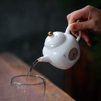 苏氏陶瓷（SUSHI CERAMICS） J0239 中国白旅行茶具套装羊脂玉便携式功夫茶具 茶壶250ml，茶海210ml，茶杯85ml*6，过滤7.8*6.5cm，花插4.6*6.4cm (单位:套)