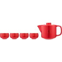 WORLD KITCHEN WK-CYBH5/KZ/JY/RD 茶饮系列杯壶五件组水壶460ml+水杯55ml*4（单位：套）红色