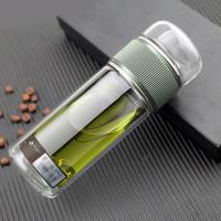 铭创知雨 荣海调纹茶水分离杯 PC-B2049 300ml (单位:个) 颜色随机
