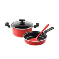 WORLD KITCHENWK-JMHG3/KZ/JY  聚美汇锅具三件套 煎盘24cm 汤锅24cm铲子30*10cm（单位：套）红色
