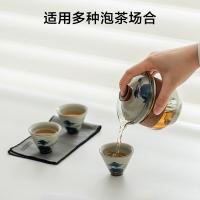京东京造 手绘山行旅行茶具套装 快客杯户外便携茶具 一壶三杯旅行包*1+茶杯*3+茶壶*1+茶巾*1  13.4*13.1（单位：套）