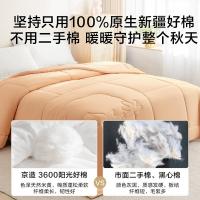 京东京造 亲亲棉花单人秋被 被芯 2100g 1.5x2m（单位：条）枫黄