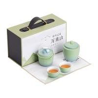 苏氏陶瓷（SUSHI CERAMICS）J1060 轻舟已过万重山旅行茶具 手抓壶+主人杯+品茗杯*2+茶叶罐+茶巾 （单位：套）