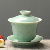 苏氏陶瓷（SUSHI CERAMICS）青瓷旅行茶具套装14头功夫茶具礼盒  盖碗150ml+茶海150ml+茶漏+茶杯25ml*8（单位：套）翡翠绿